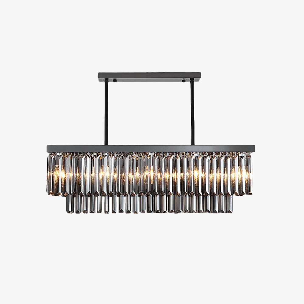 Kristy Luminaires Suspensions Grande Rectangulaire Industrielle Métal/Verre Noir Salle à Manger/Salon - Neutralighting