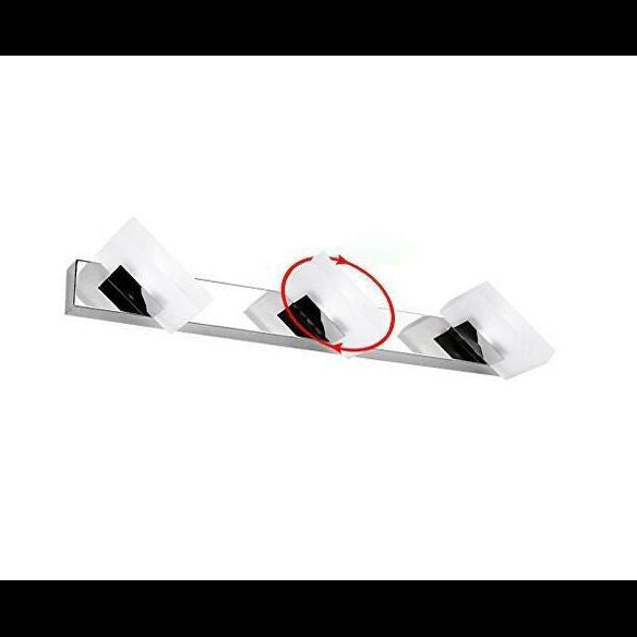 Arisha Design LED Applique Murale Miroir Carré Moderne Métal/Acrylique Argent Salle de Bain - Neutralighting