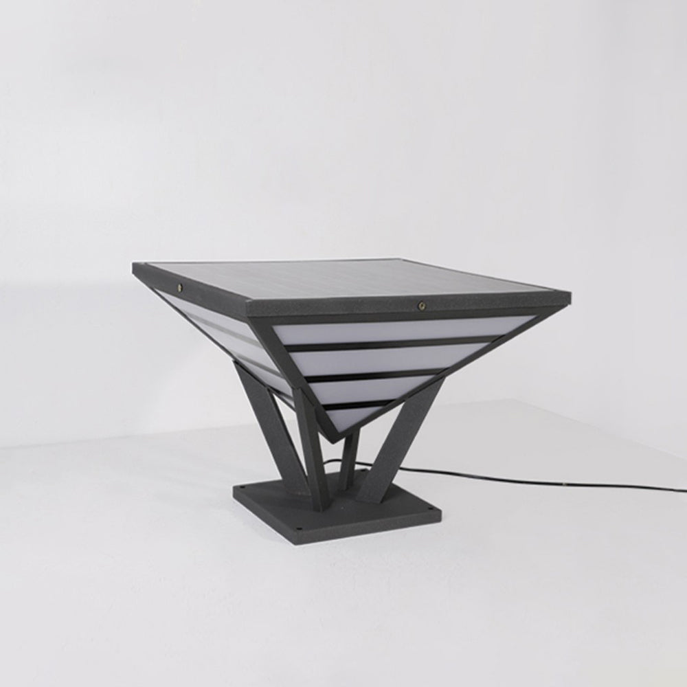 Ray Lampe de Poteau Triangle Moderne, Métal, Noir/Blanc, Jardin - Neutralighting