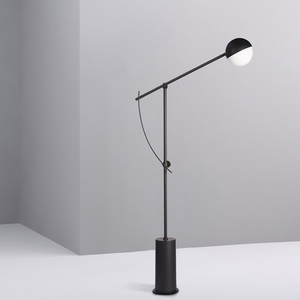 Mira Linéaire Design Lampadaire Globe Moderne Métal Noir Salon