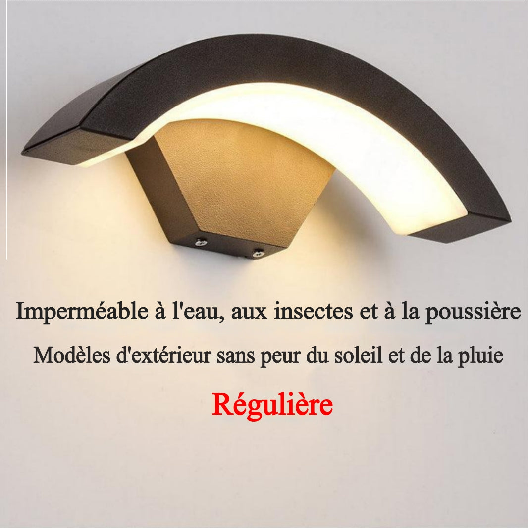 Elvon Applique Murale Capteur étanche Arc Modern Noir. Extérieur - Neutralighting