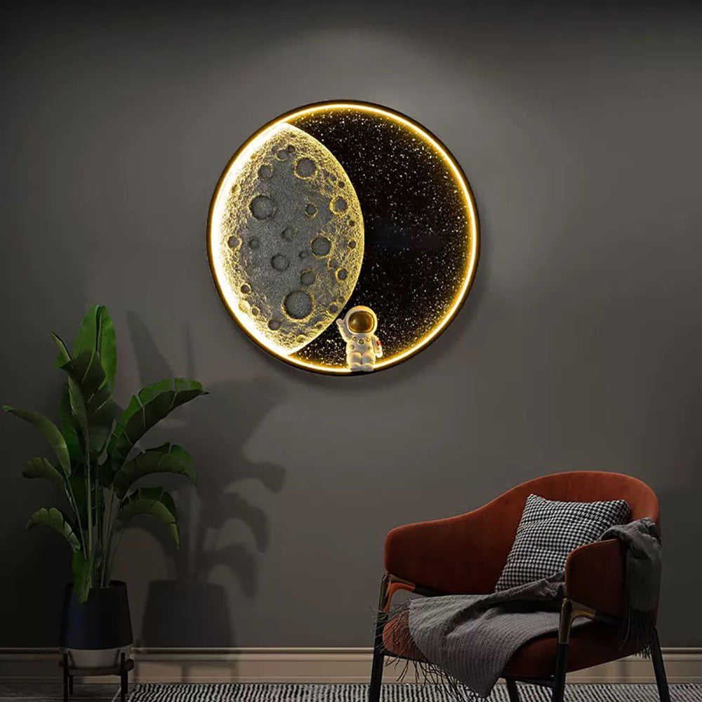 Aria Applique Murale Astronaute Rounde Lune, Métal, Chambre/Salon - Neutralighting