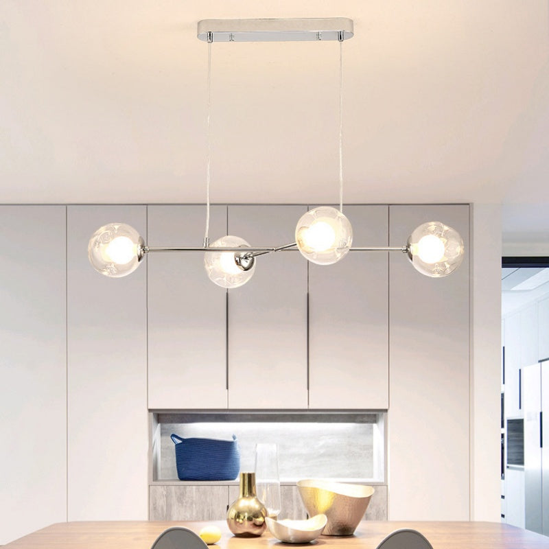 Valentina Moderne LED Lustre Chromé Verre Salon/Chambre À Coucher