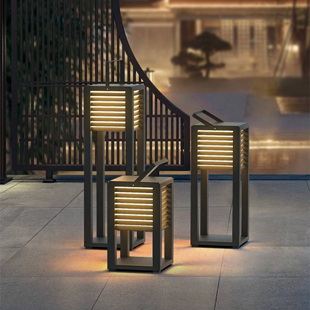 Ray Moderne LED Lampadaire Noir Métal/Acrylique Extérieur Cour - Neutralighting