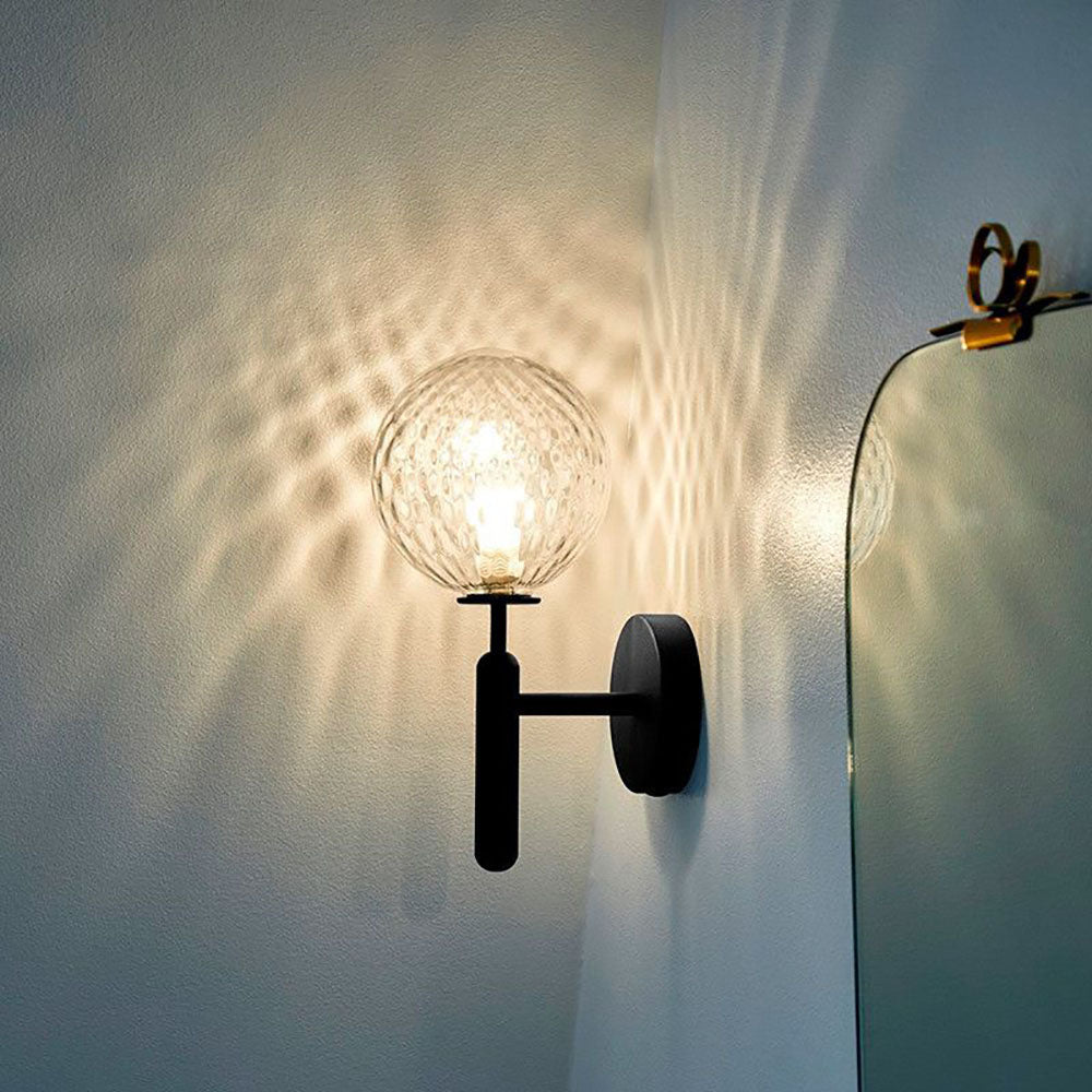 Valentina Applique Murale LED Boule Simple Moderne Métal/Verre Noir/Or Couloir/Chambre/Salon - Neutralighting
