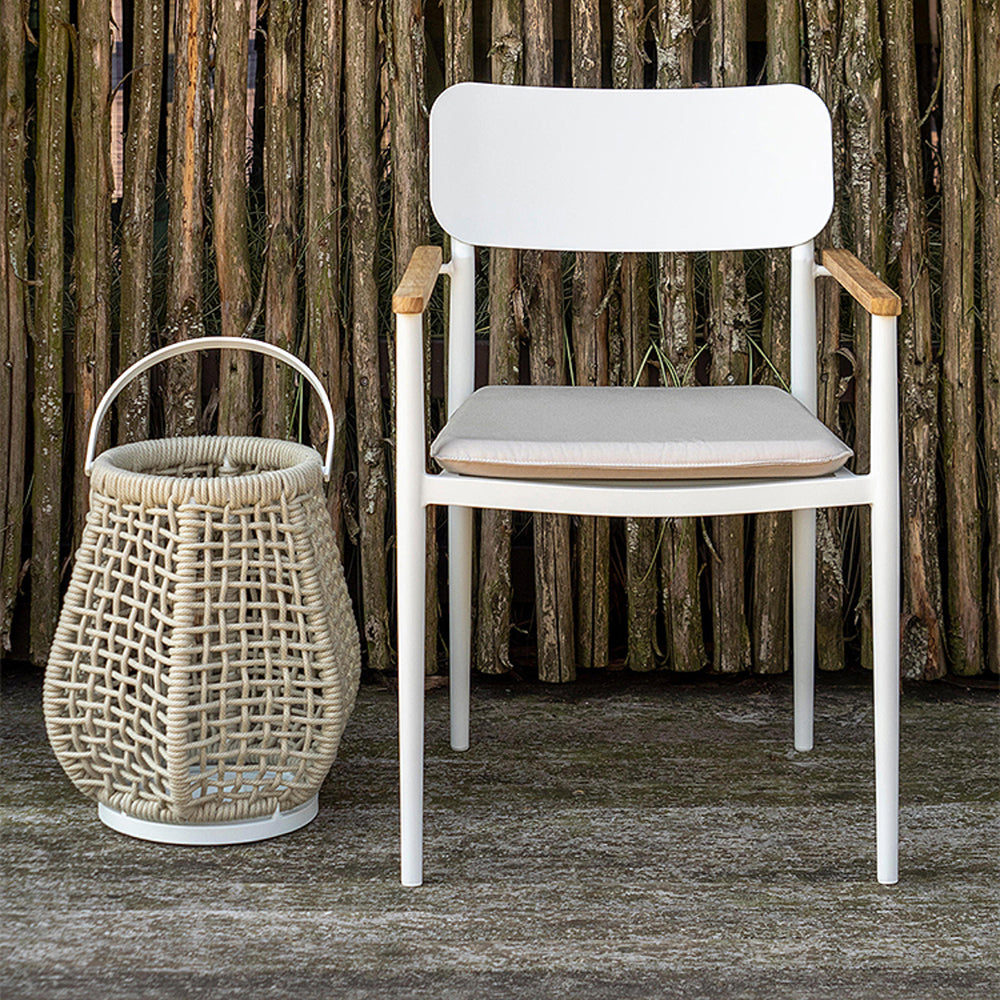 Ritta Vintage LED Lampadaire Métal/Rotin Noir/Beige Extérieur - Neutralighting