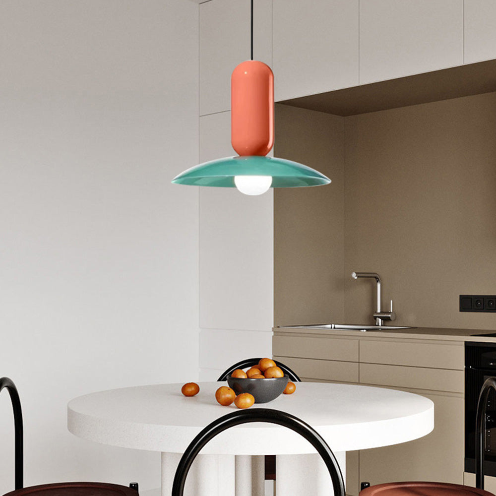 Ulmo Suspension Dôme Moderne. Metal. Vert/Blanc/Orange. Salon - Neutralighting