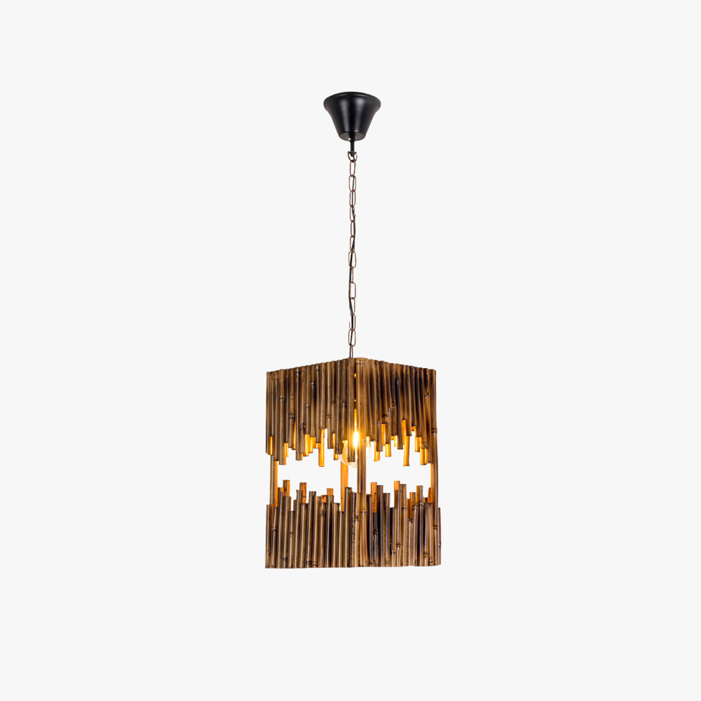Epoch Suspension Rectangulaire Naturelle, Metal/Bois, Marron, Salon - Neutralighting