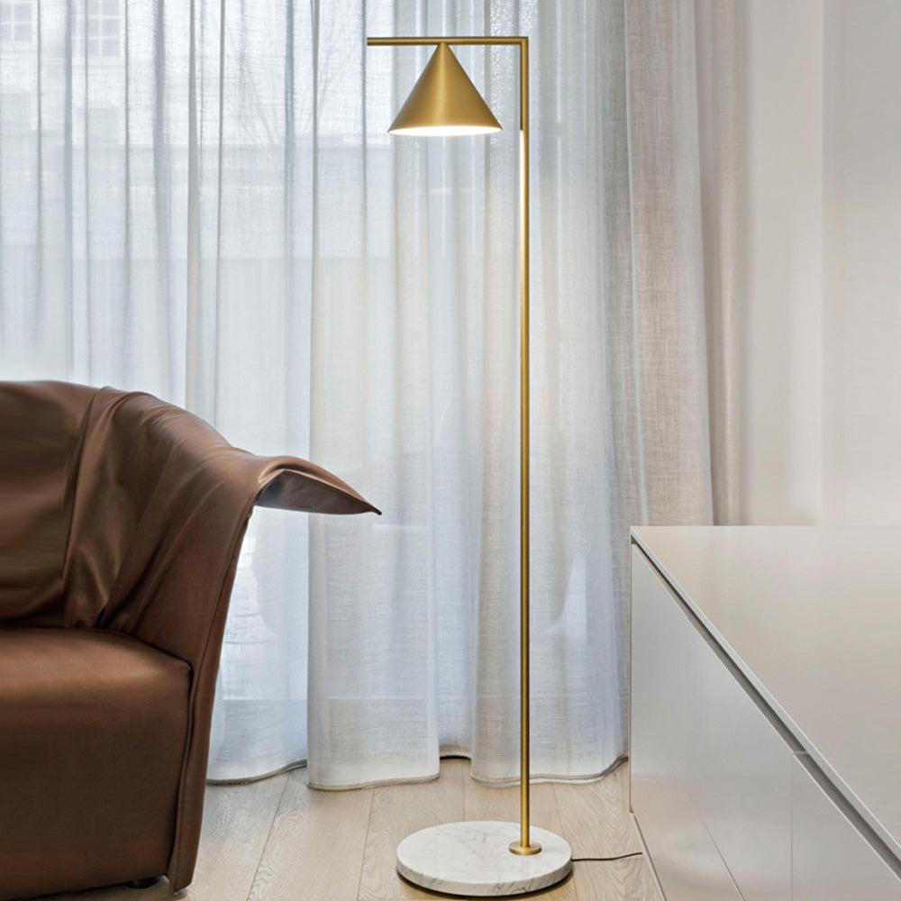 Arisha Lampadaire Géométrique Moderne, Marbre, Noir/Or, Salon - Neutralighting