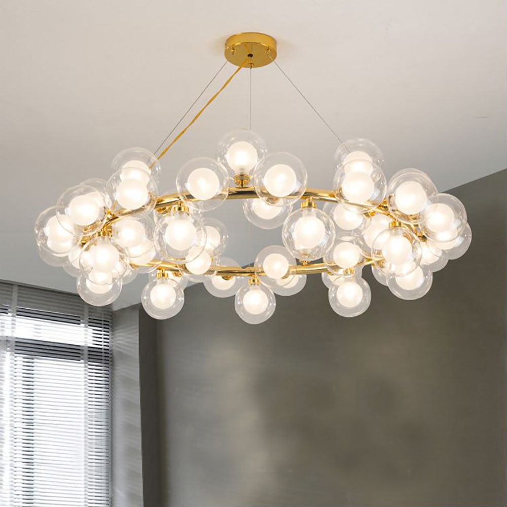 Valentina Luminaires Suspensions Design LED Art Deco Métal Verre Or Chambre à Coucher/Salon - Neutralighting