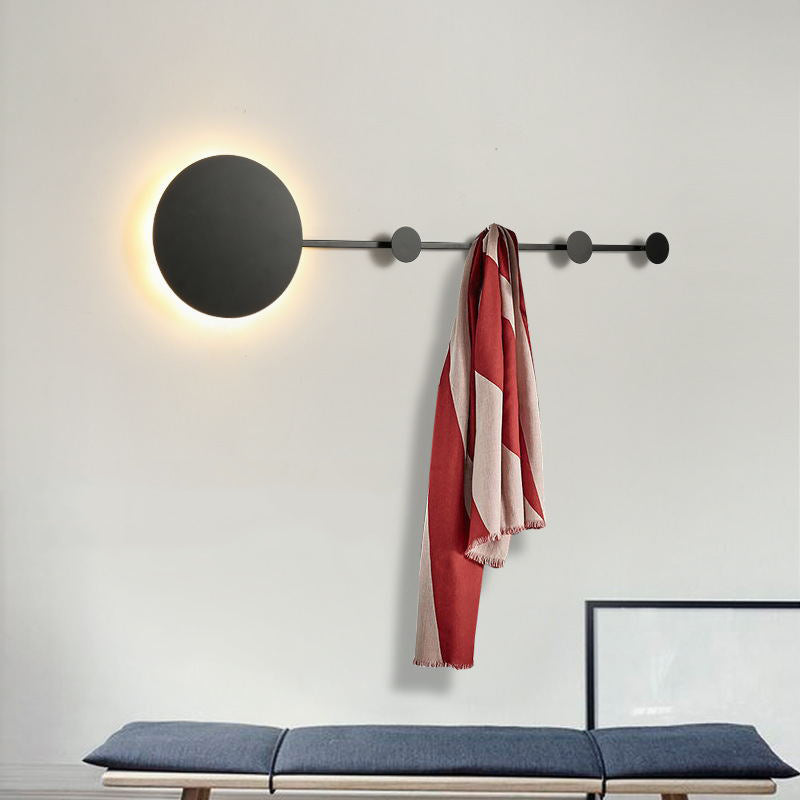 Arisha Porte-manteau Applique Murale Linéaire Moderne, Métal, Noir/Blanc, Chambre - Neutralighting