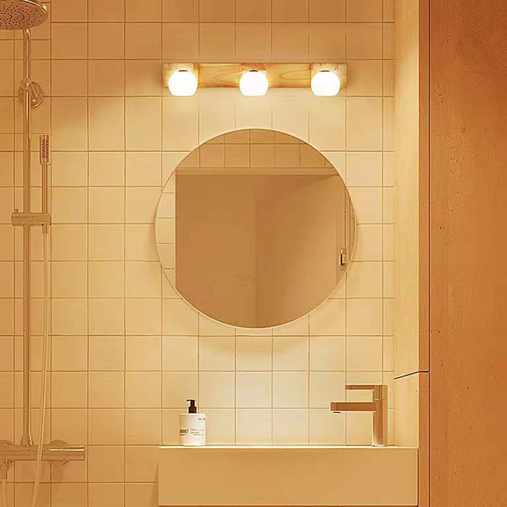 Muto Applique Murale Linéaire Moderen, Bois/Verre, Bûche, Salle de Bain - Neutralighting