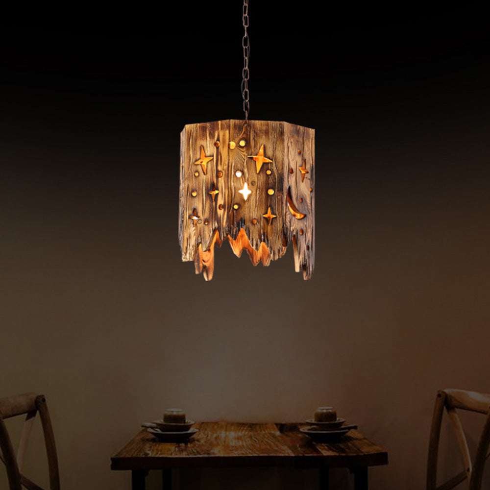 Epoch Suspension Irrégulier Rustique, Bois/Metal, Bois, Chambre - Neutralighting