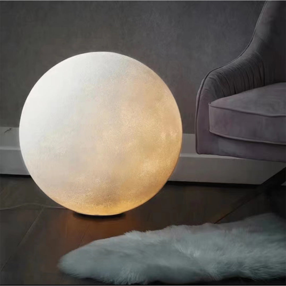 Aria Lampadaire Lune Moderne, Résine, Blanc, Chambre à Coucher - Neutralighting