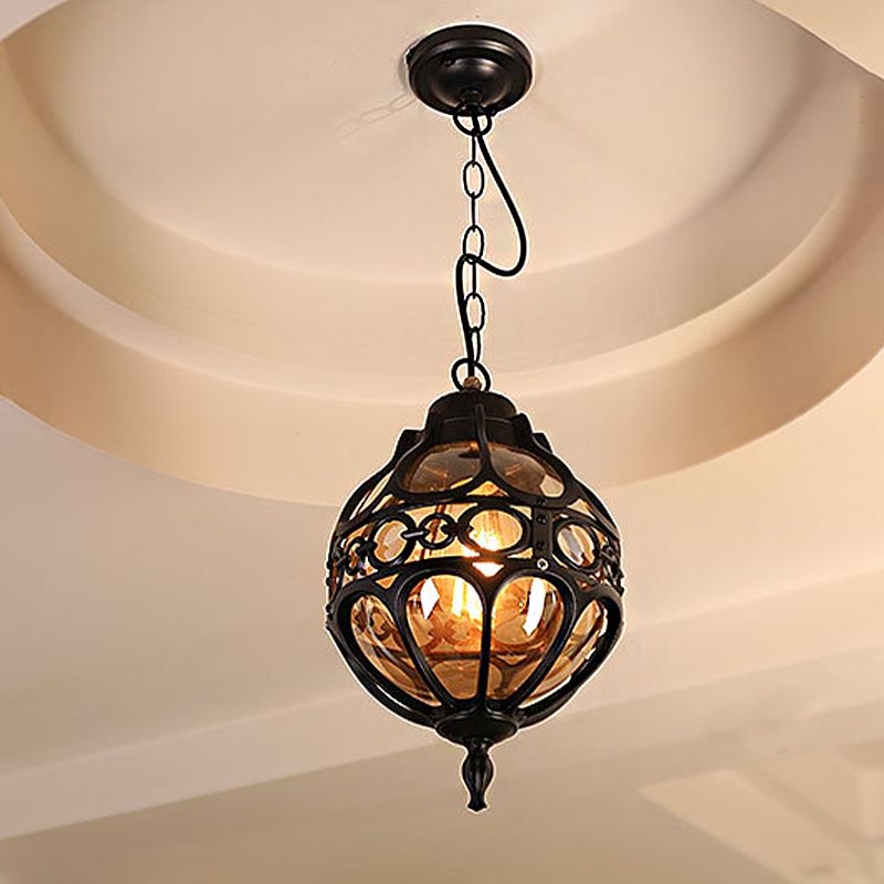 Silva Sphère Vintage LED Suspension Noir Bronze Métal Verre Salon Chambre à coucher - Neutralighting