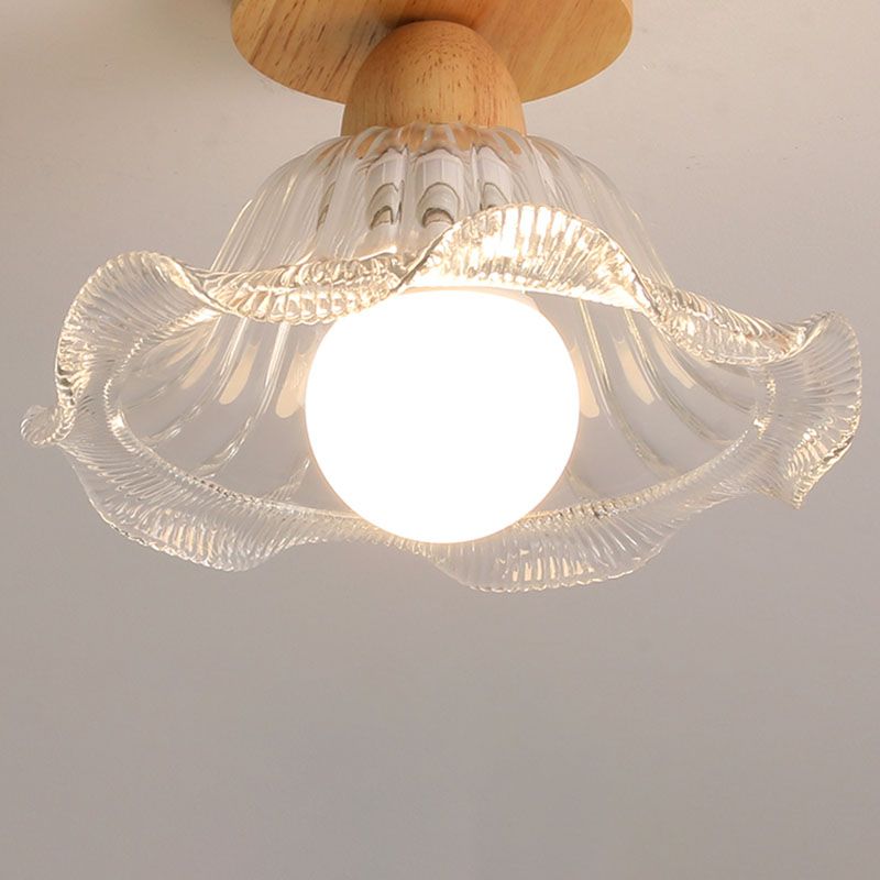 Arisha Moderne LED Plafonnier Dôme Bois Verre Salon Salle à Manger - Neutralighting