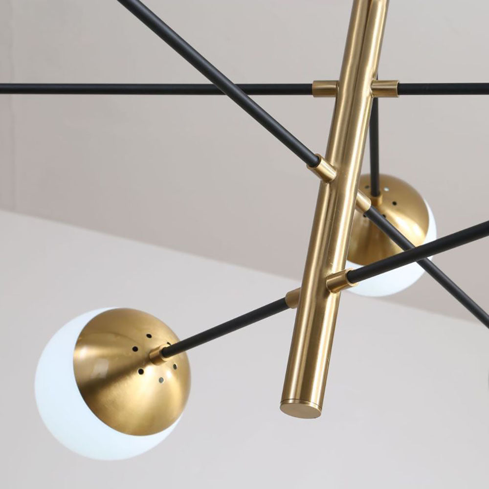 Valentina Globe LED Suspension Or Métal Verre Salon Chambre à Coucher - Neutralighting