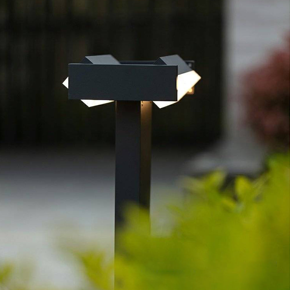 Ray Borne Extérieure Pivotante Moderne, Métal, Noir, Allée