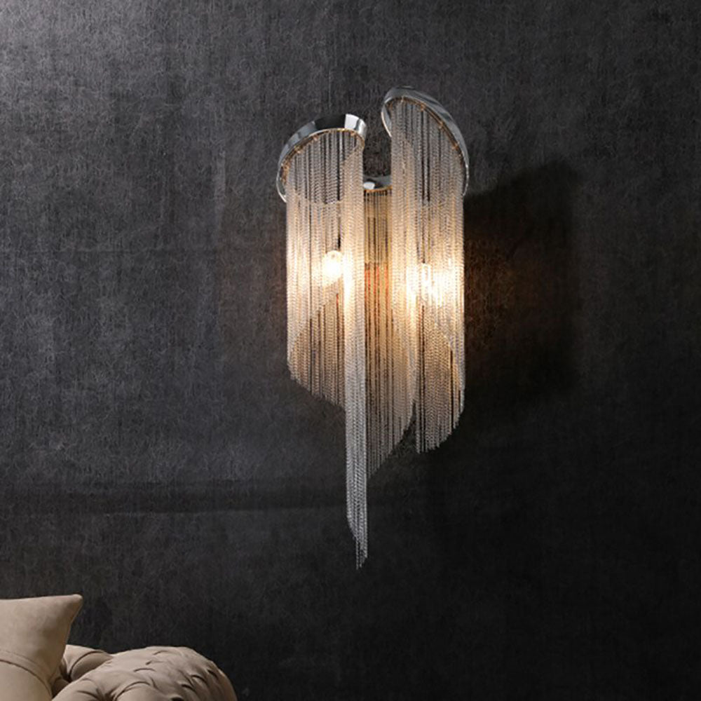 Arisha Applique murale des Chaines à Frange Moderne Métal Argent Chambre à Coucher/Salon - Neutralighting