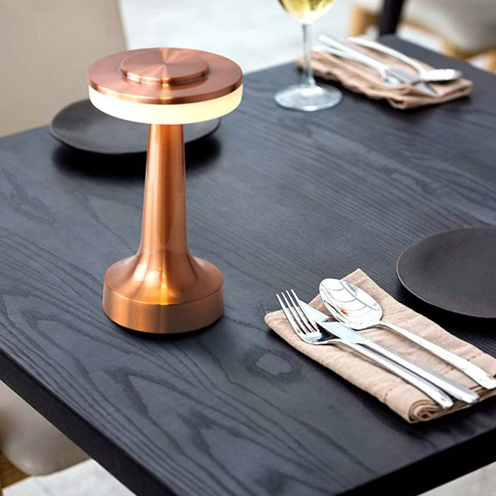 Mira Lampe de Table Champignon Moderne LED Métal/Acrylique Doré/Argent/Rose Rouge Salon