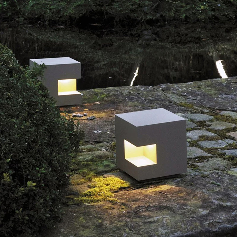 Ray Lampadaire Cube Moderne, Métal, Noir, Allée