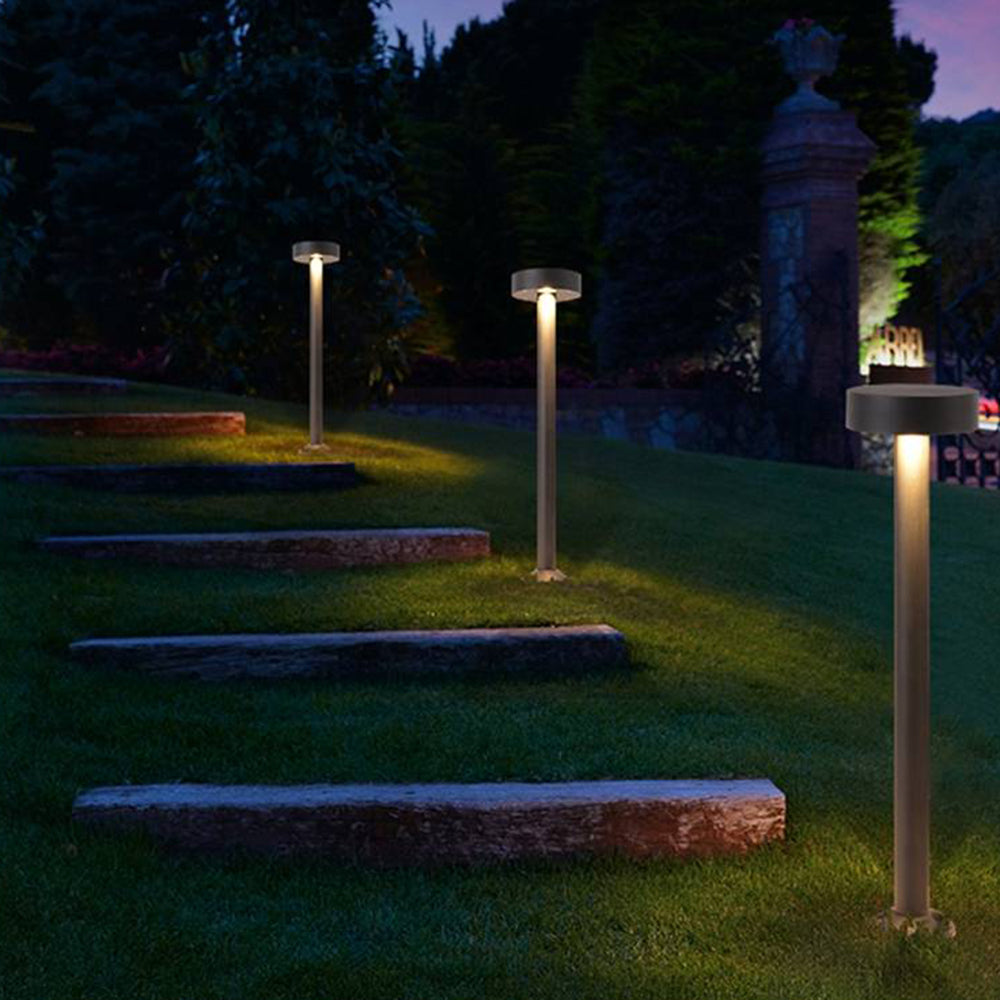 Ray Rond Moderne LED Lampadaire Extérieure Noir Métal/Verre Allée - Neutralighting