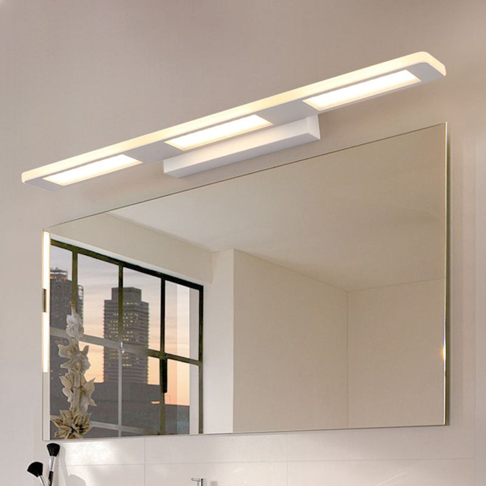 Arisha Applique Murale à Miroir Rectangulaire Design LED Moderne Métal Acrylique Blanc Salle de Bain - Neutralighting
