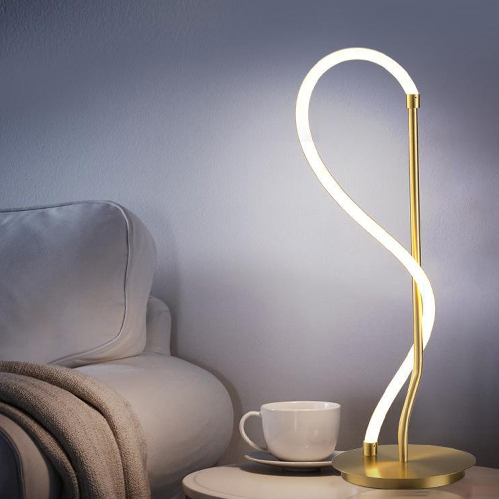 Arisha Design Lampadaire Linéaire Minimaliste Cuivre Blanc Or Salon