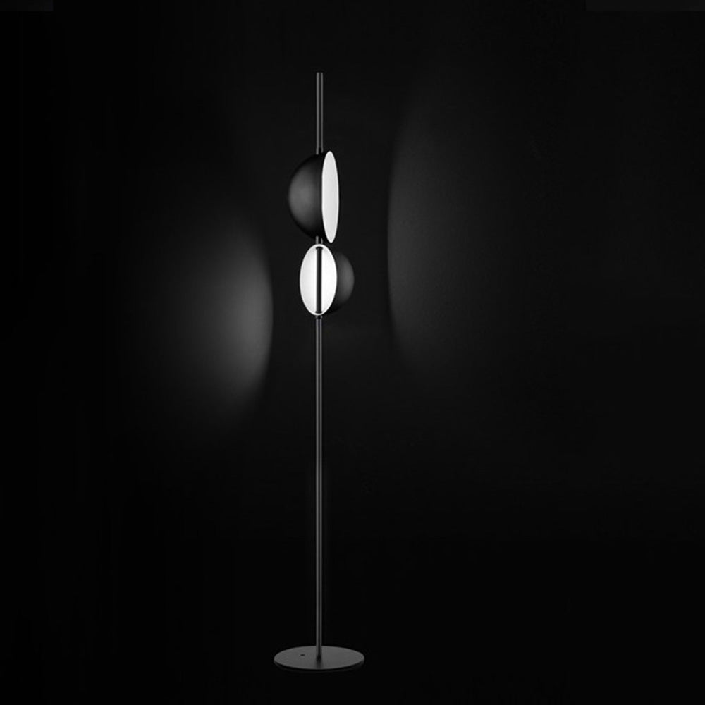 Mira Design Lampadaire Rond Moderne Métal Noir/Or Bureau/Chambre