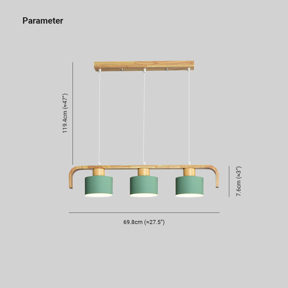 Valentina Moderne Luminaires Suspensions Cylindre Nordique Bambou Blanc/Vert/Gris Chambre à Coucher - Neutralighting