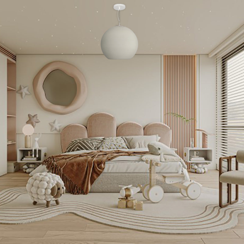 Avi Suspension Boule Minimaliste, Metal/Polystyrène, Blanc/Gris, Salon - Neutralighting