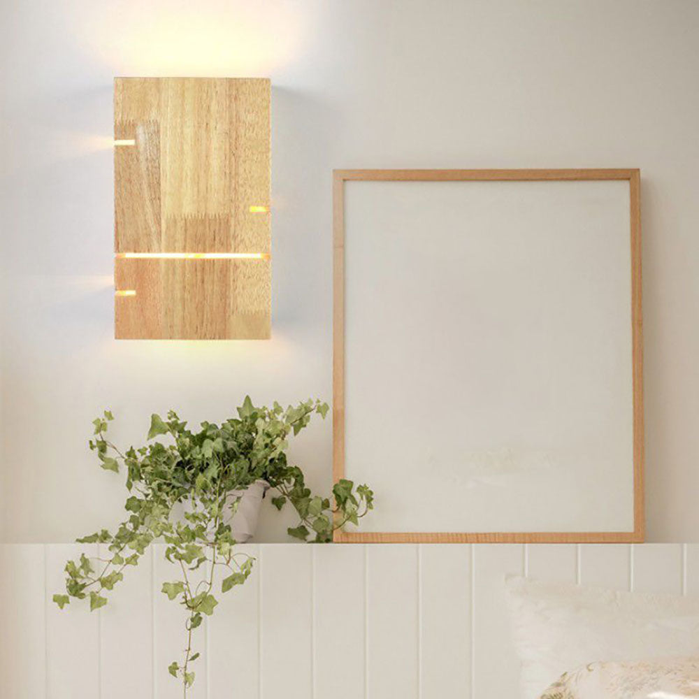 Muto Applique Murale Rectangulaire Moderne Simple LED Bois Brut Chambre à Coucher/Salon - Neutralighting