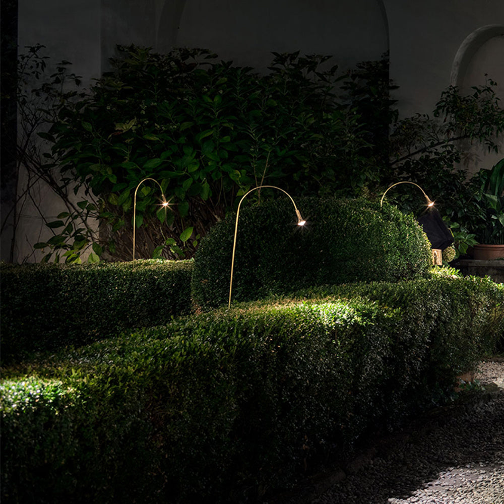 Arisha Linéaire Moderne LED Lampadaire Doré Or Métal/Acrylique Extérieur - Neutralighting