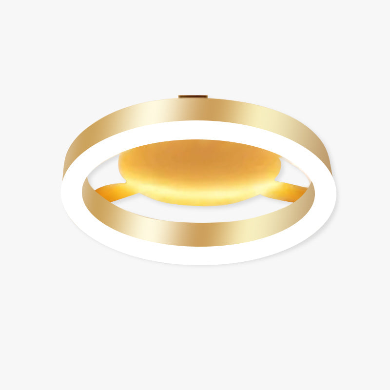 Arisha Plafonnier Rond/Carré Art Deco, Métal/Acrylique, Doré, Salon - Neutralighting