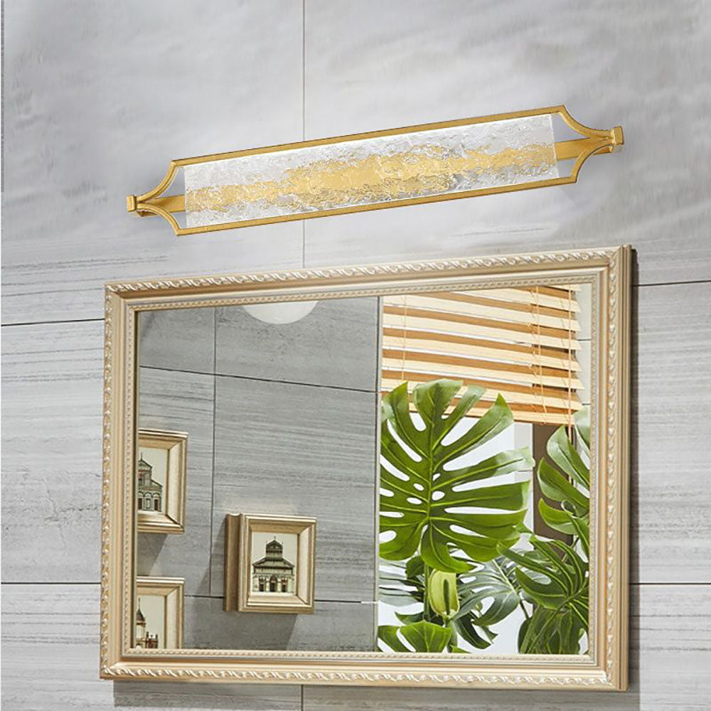 Arisha Design LED Applique Murale Salle de Bain Rectangulaire Moderne Métal/Acrylique Or Chambre à coucher - Neutralighting