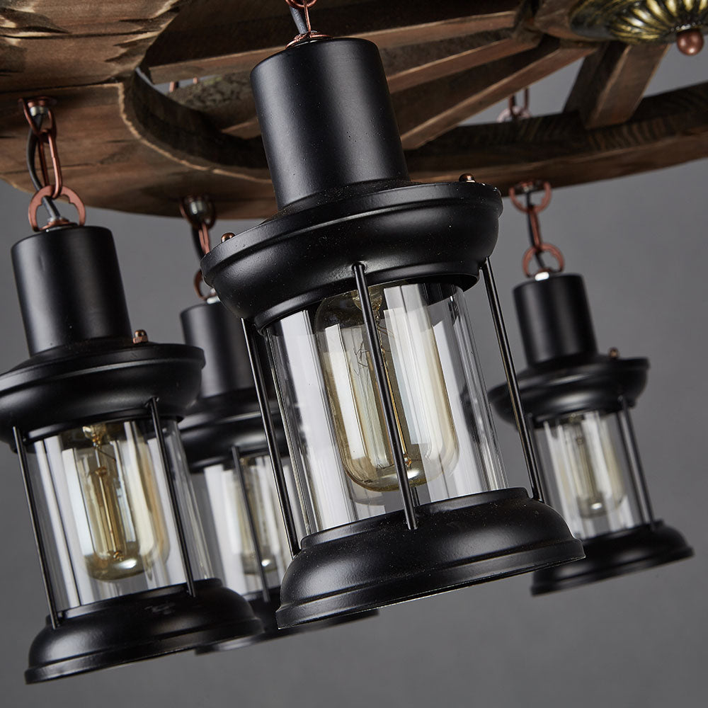 Epoch Suspension Rudder Retro, Metal/Bois, Marron, Salon - Neutralighting