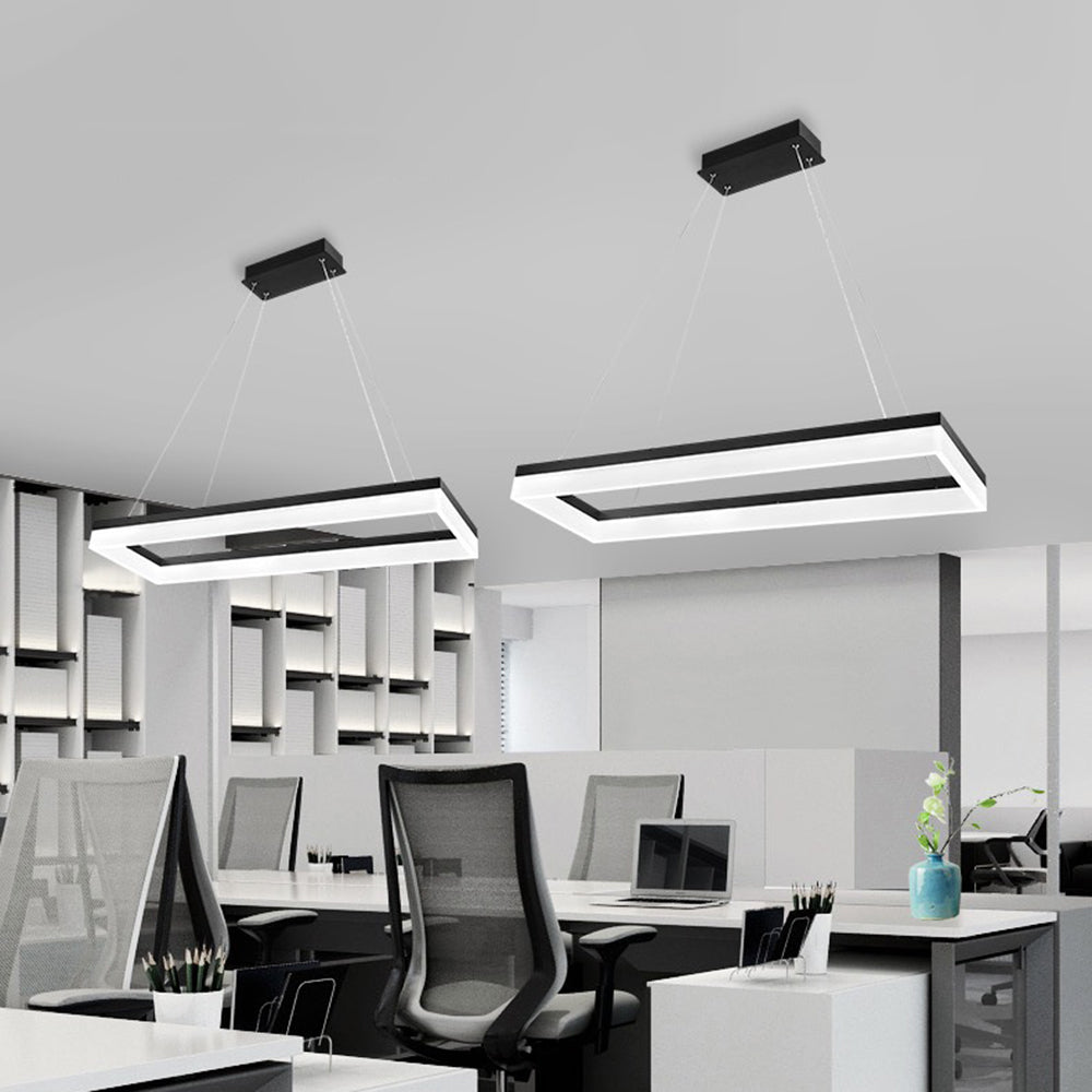 Arisha Luminaires Suspensions Carrée Simple Moderne Acrylique Noir/Blanc Salon/Chambre à Coucher/Salle à Manger - Neutralighting