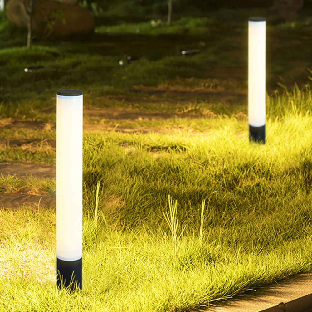 Ray Lampe Extérieure au Sol Minimaliste, Métal/Acrylique, Noir/Blanc, Jardin - Neutralighting
