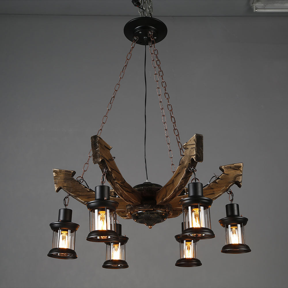 Epoch Lustre Flèche Vintage, Metal/Bois, Marron, Salon - Neutralighting