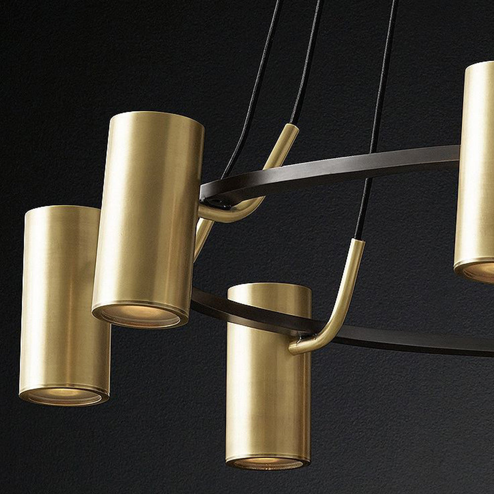 Arisha Moderne Anneau LED Suspension Doré Métal Salon Chambre à Coucher - Neutralighting