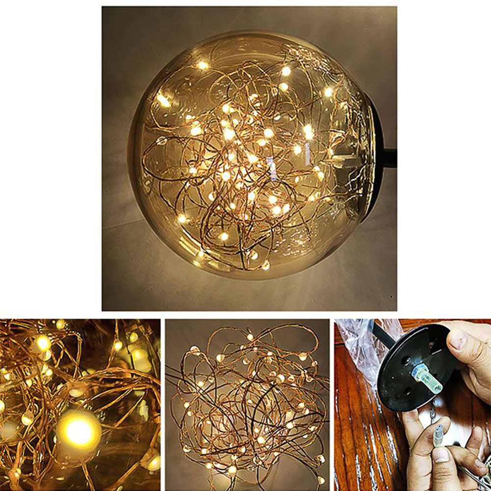 Valentina Applique Murale Bulle Ronde Moderne LED Métal Verre Noir/Or Salon/Chambre à Coucher - Neutralighting