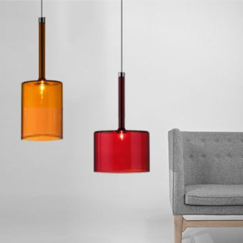 Priya Lustre Suspension Moderne Minimaliste Verre Clair/Gris Bar - Neutralighting