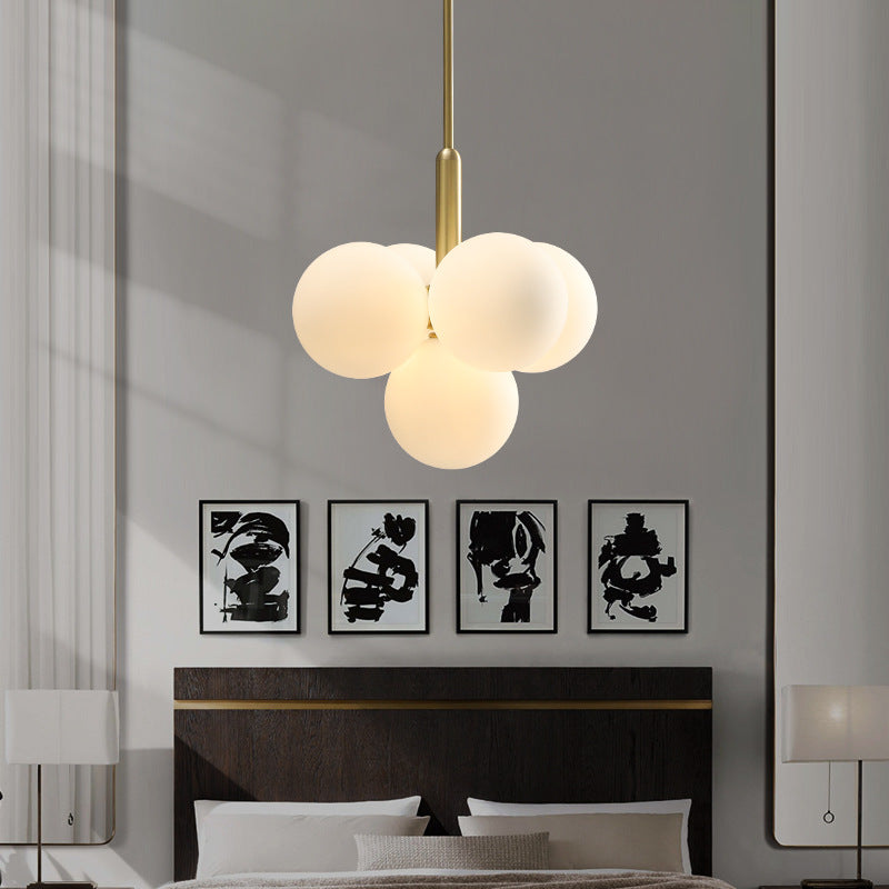 Valentina Nordique LED Lustre Cuivre Verre Salon/Chambre À Coucher