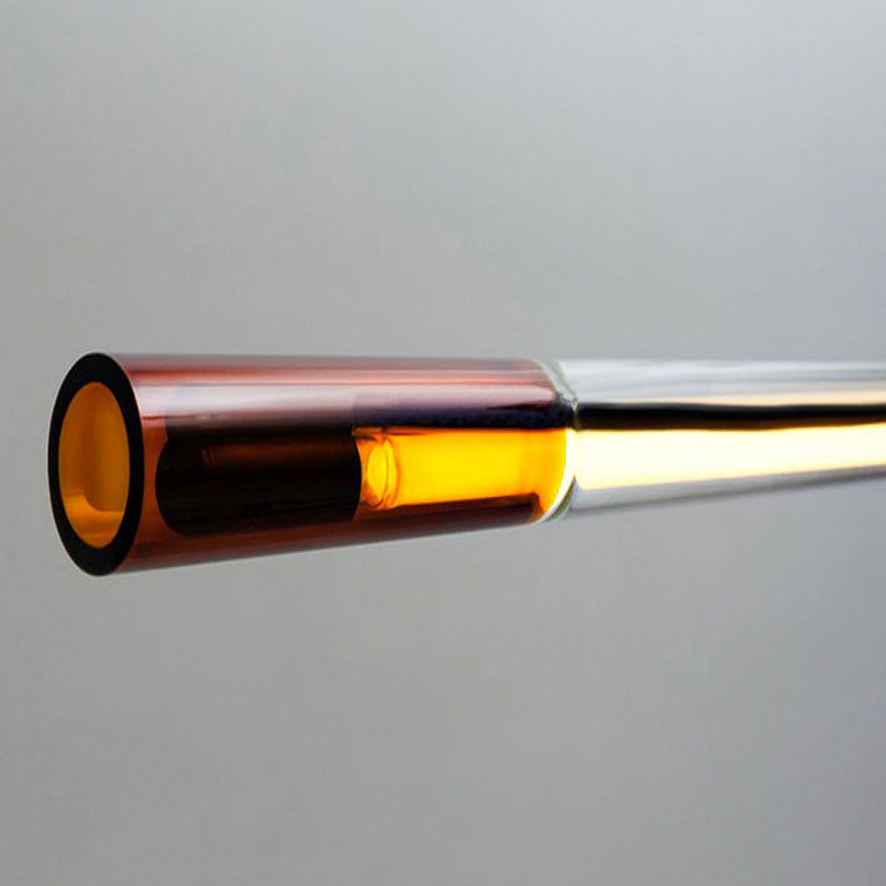 Ray Suspension Linéaire Moderne, Metal/Acrylique, Rouge/Marron, Chambre - Neutralighting