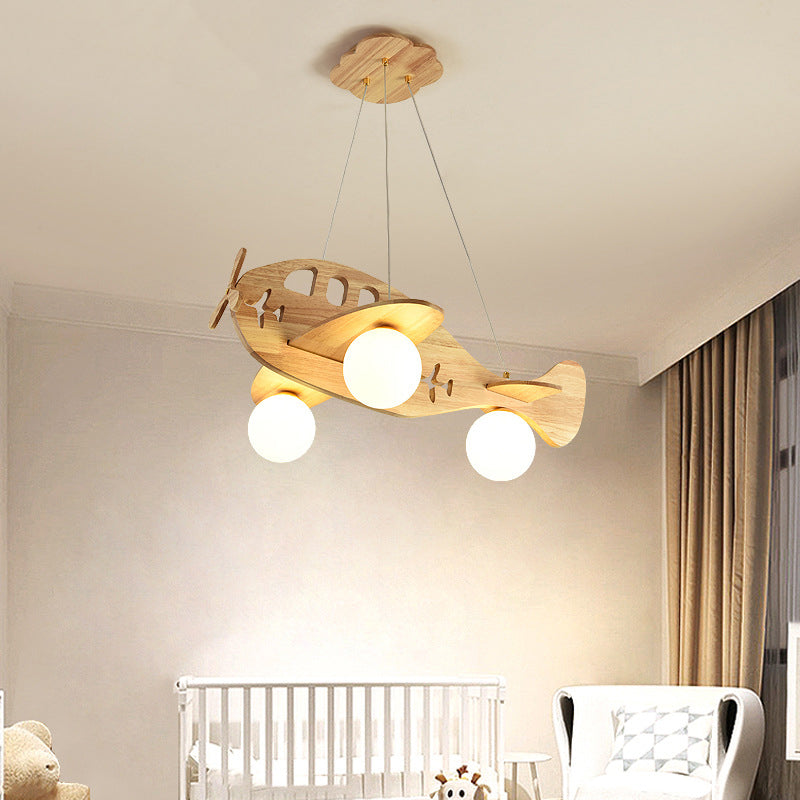 Aria Luminaires Suspension Avion Moderne, Bois, Chambre d'Enfant/Salon - Neutralighting