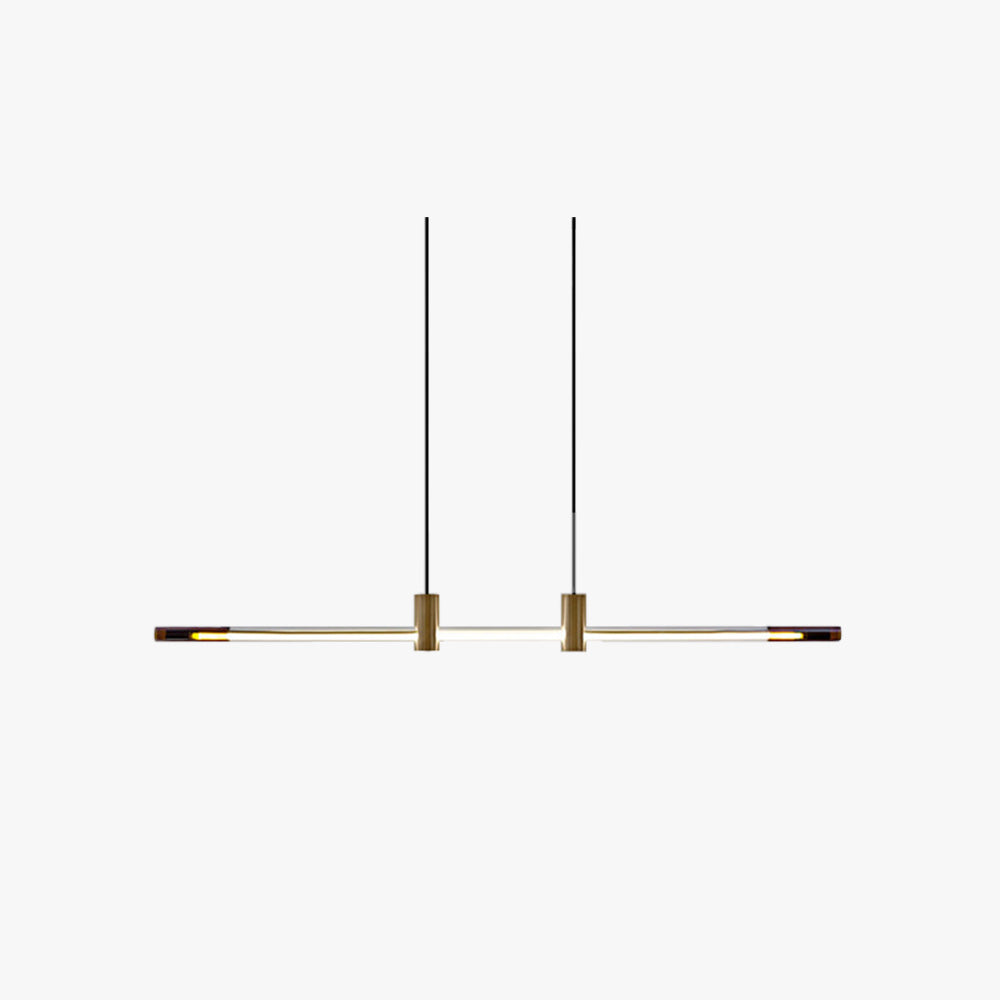 Ray Suspension Linéaire Moderne, Metal/Acrylique, Rouge/Marron, Chambre - Neutralighting