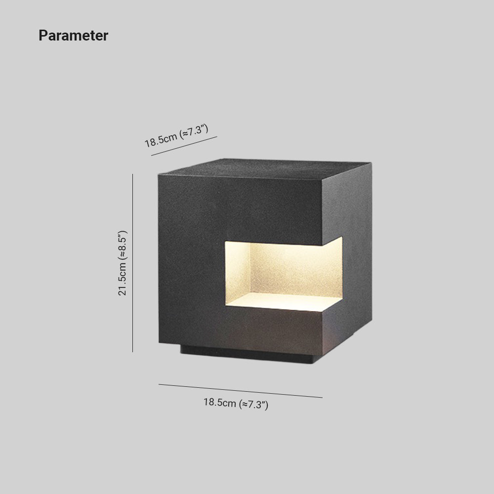 Ray Lampadaire Cube Moderne, Métal, Noir, Allée
