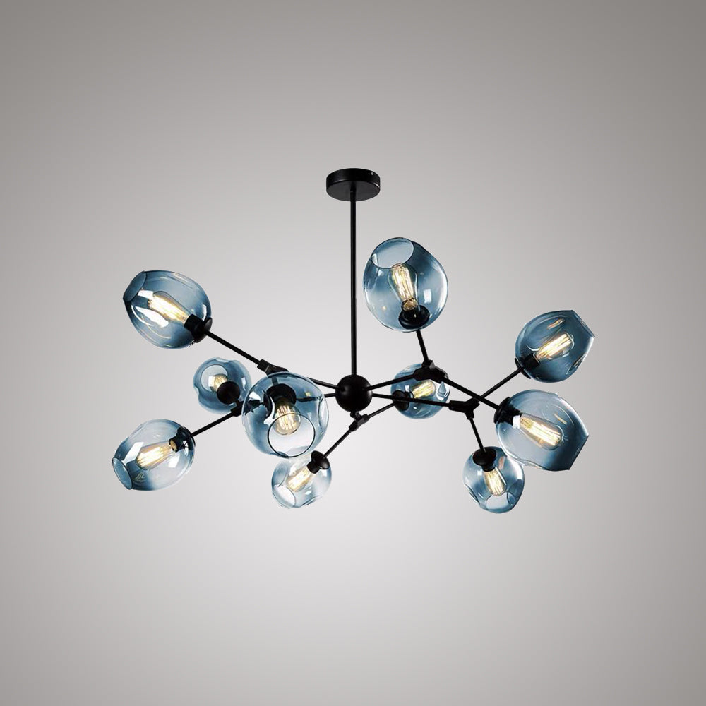 Valentina Suspension Multi Retro, Metal/Verre, Noir/Or, Chambre - Neutralighting