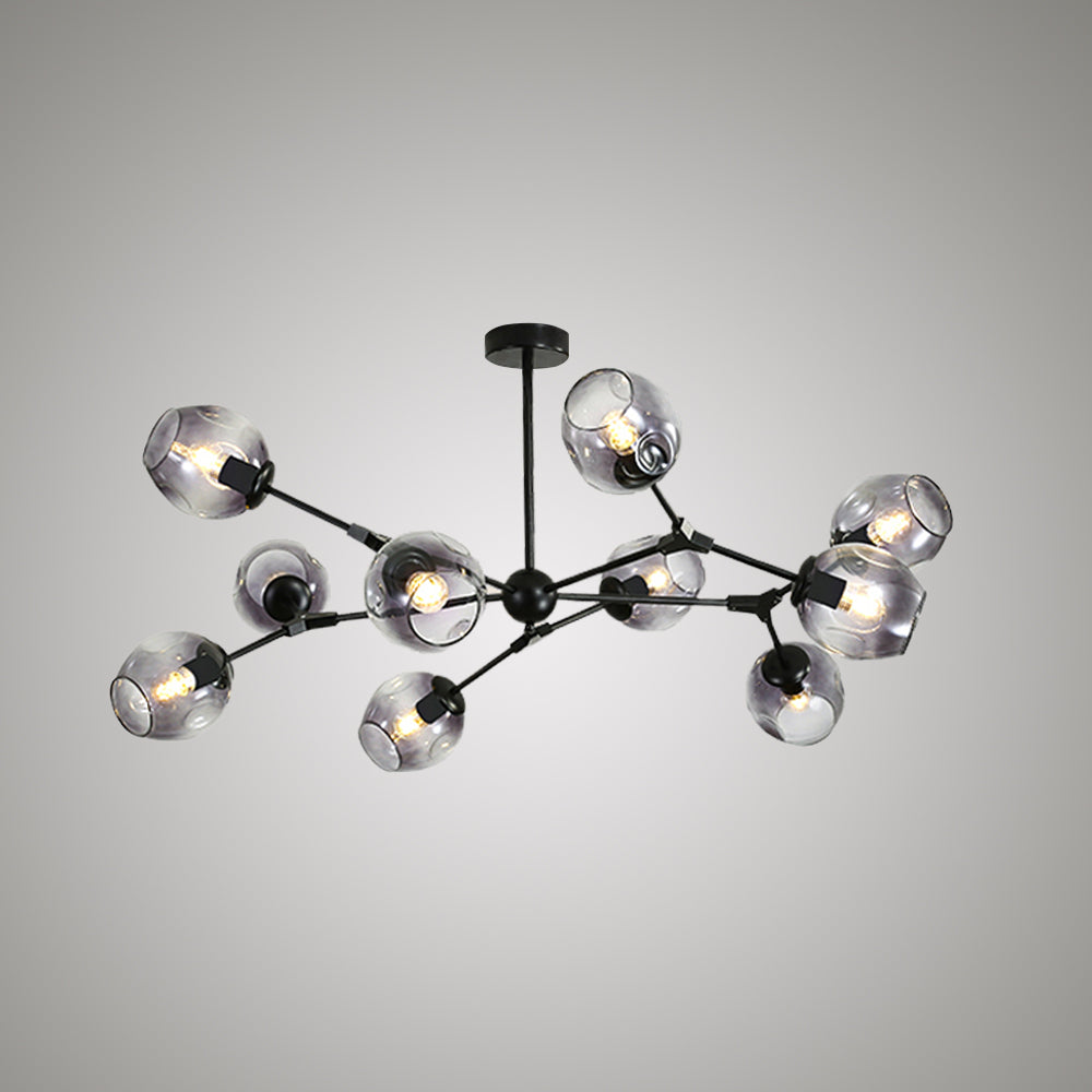 Valentina Suspension Multi Retro, Metal/Verre, Noir/Or, Chambre - Neutralighting