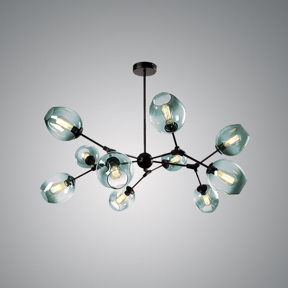 Valentina Suspension Multi Retro, Metal/Verre, Noir/Or, Chambre - Neutralighting